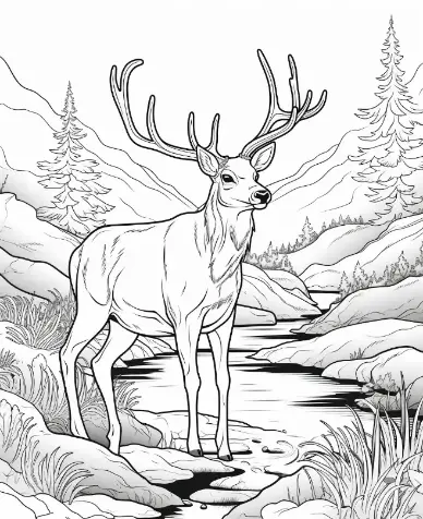 Free Deer Picture To Color In