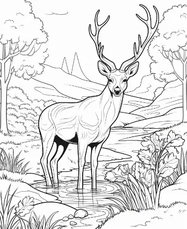 Free Deer Picture To Color In