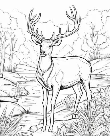 Free Deer Picture To Color In