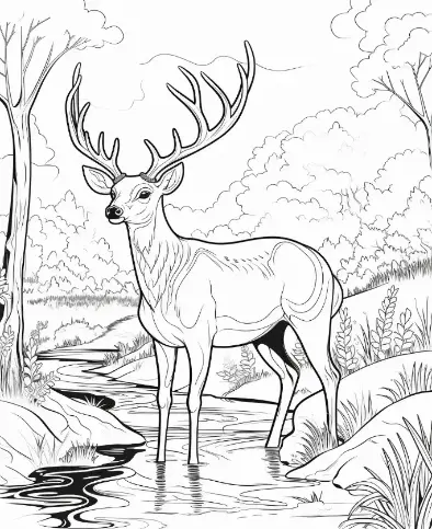 Free Deer Picture To Color In