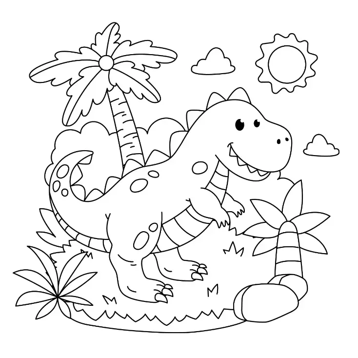 Free Dinosaur Picture To Color In