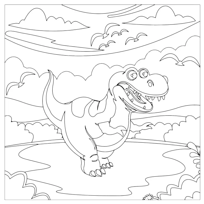 Free Dinosaur Picture To Color In