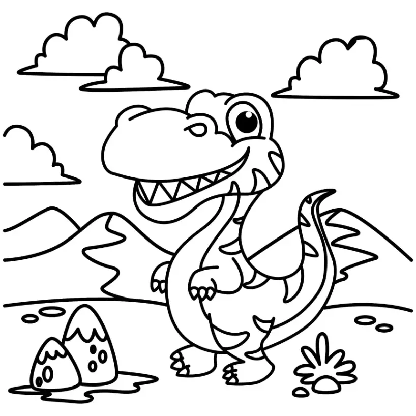 Free Dinosaur Picture To Color In