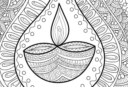 Free Diwali Picture To Color In