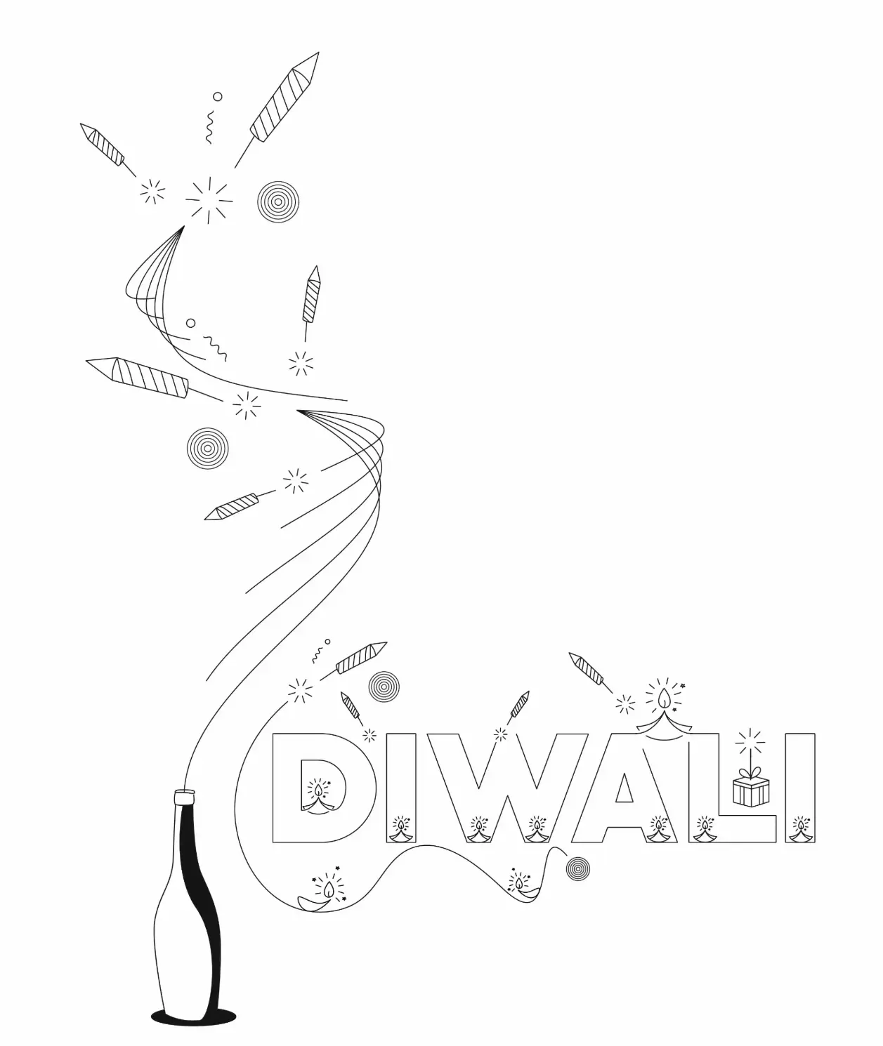 Free Diwali Picture To Color In