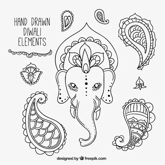 Free Diwali Picture To Color In