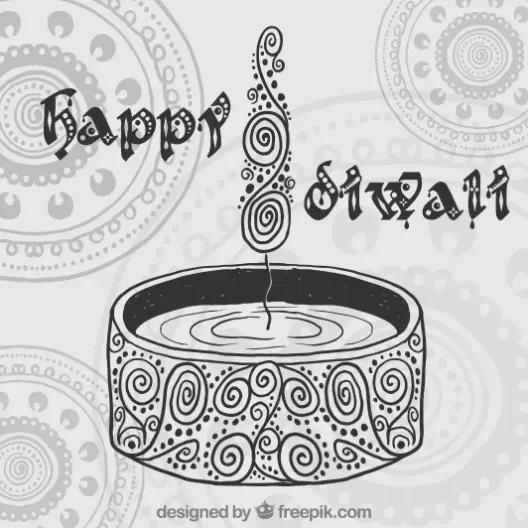 Free Diwali Picture To Color In