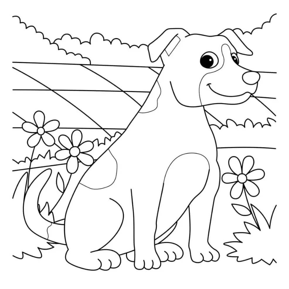 Free Dog Picture To Color In