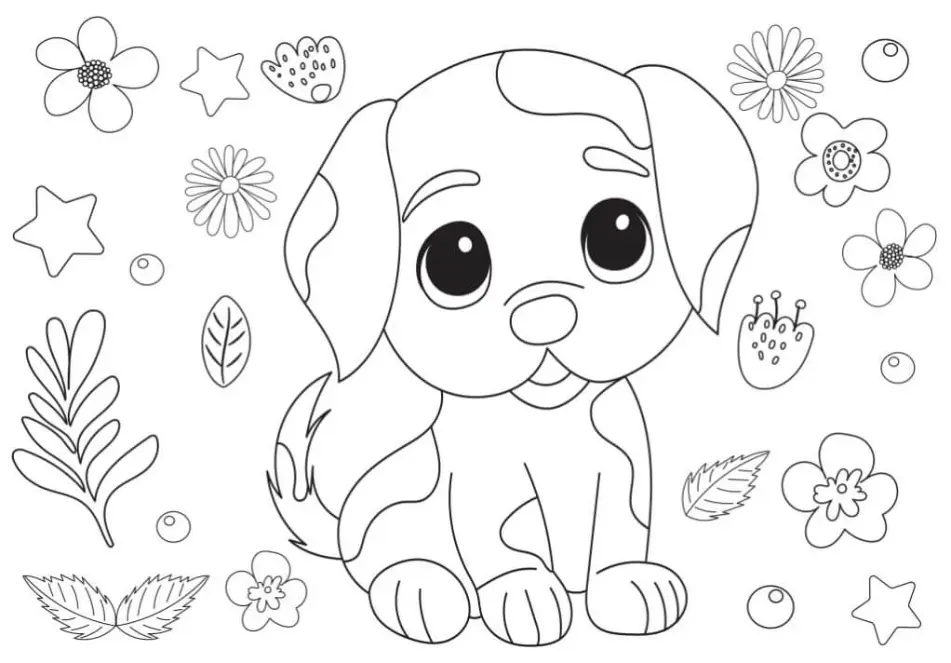 Free Dog Picture To Color In