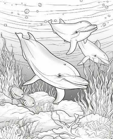 Free Dolphin Picture To Color In