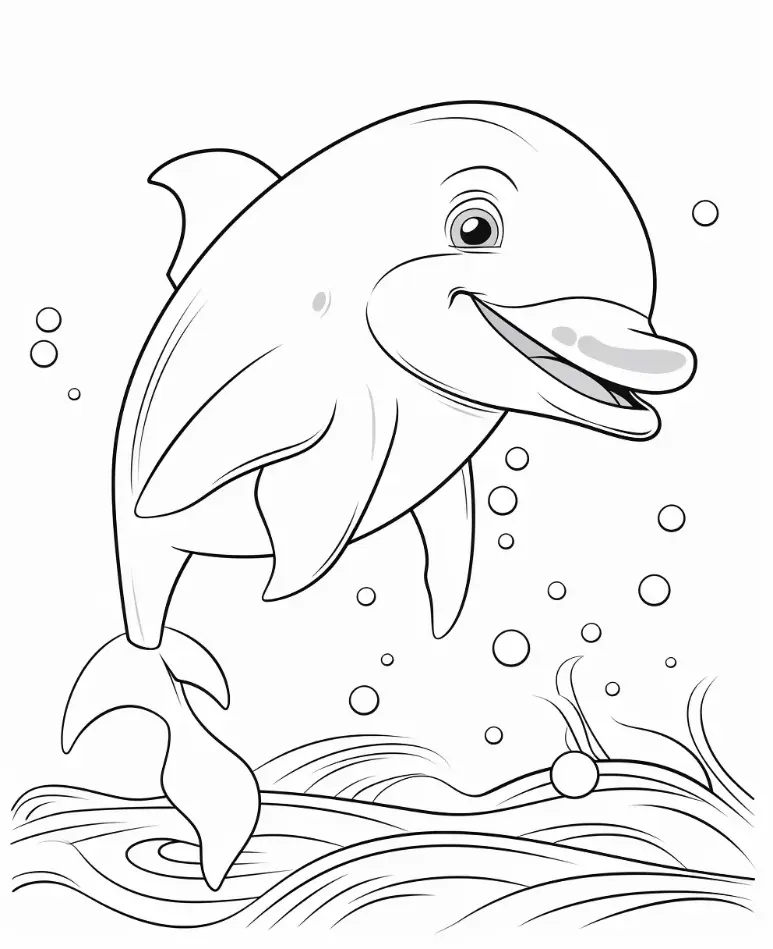 Free Dolphin Picture To Color In