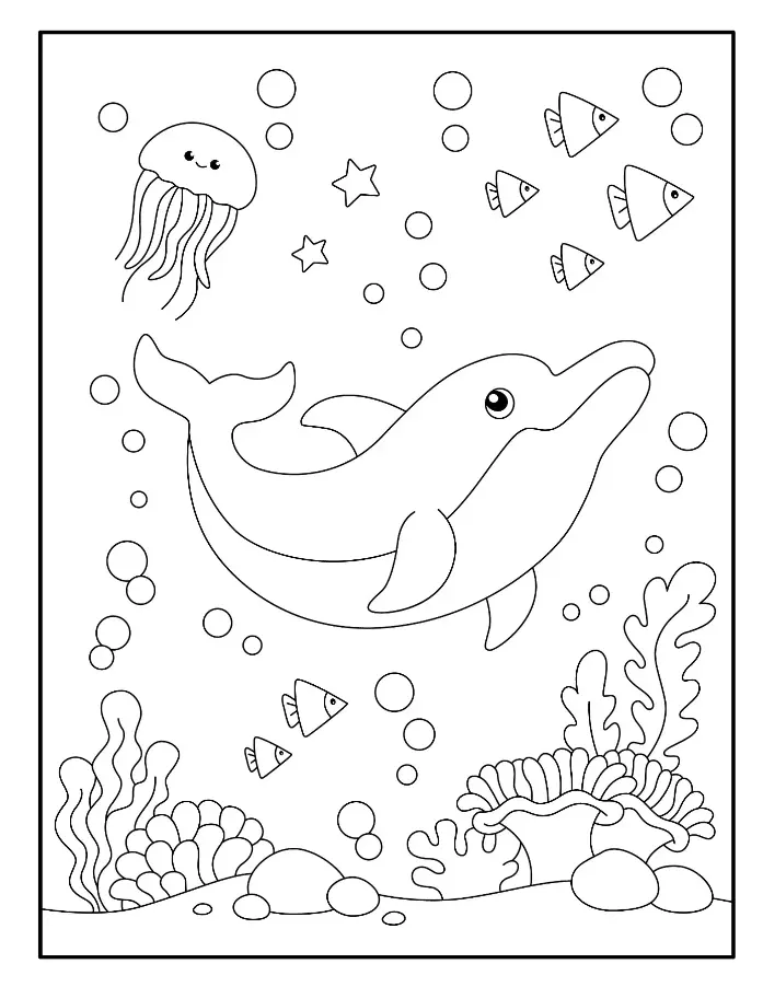 Free Dolphin Picture To Color In