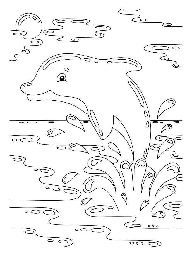 Free Dolphin Picture To Color In