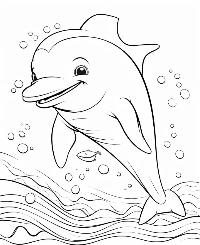 Free Dolphin Picture To Color In