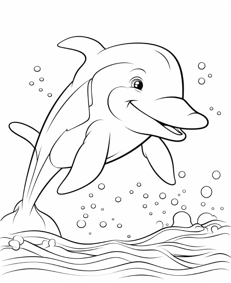 Free Dolphin Picture To Color In