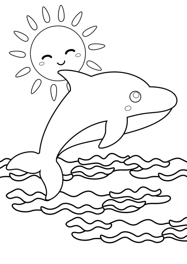 Free Dolphin Picture To Color In