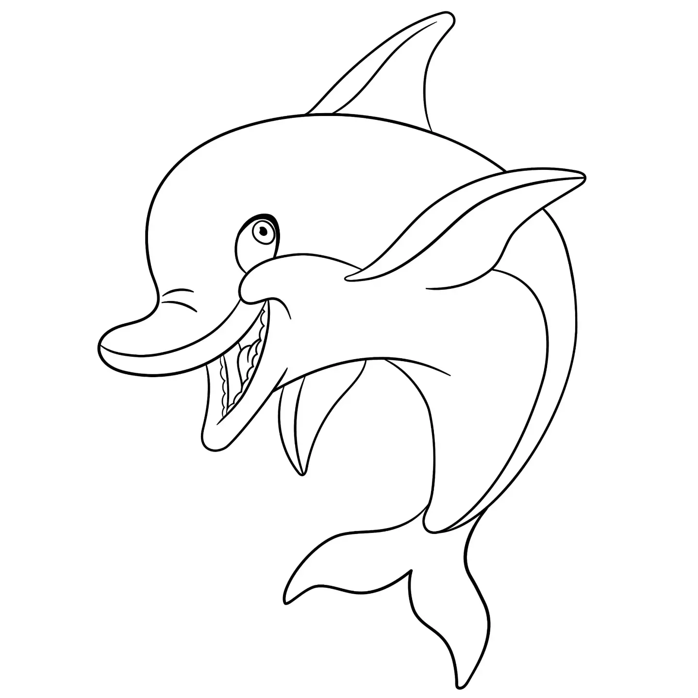 Free Dolphin Picture To Color In