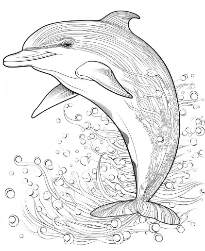 Free Dolphin Picture To Color In