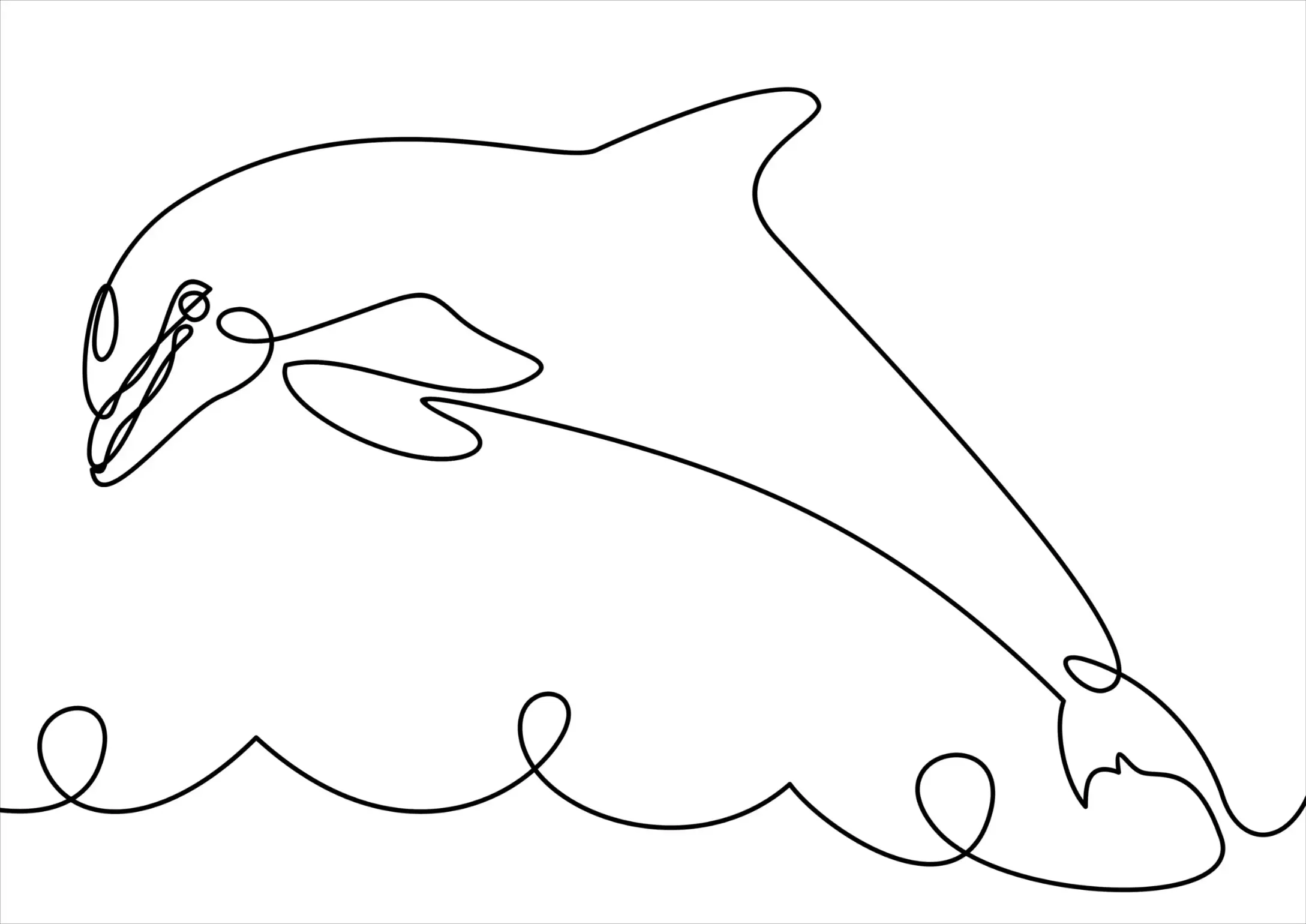 Free Dolphin Picture To Color In