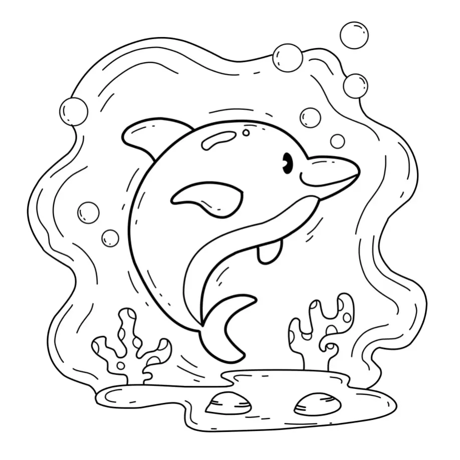 Free Dolphin Picture To Color In