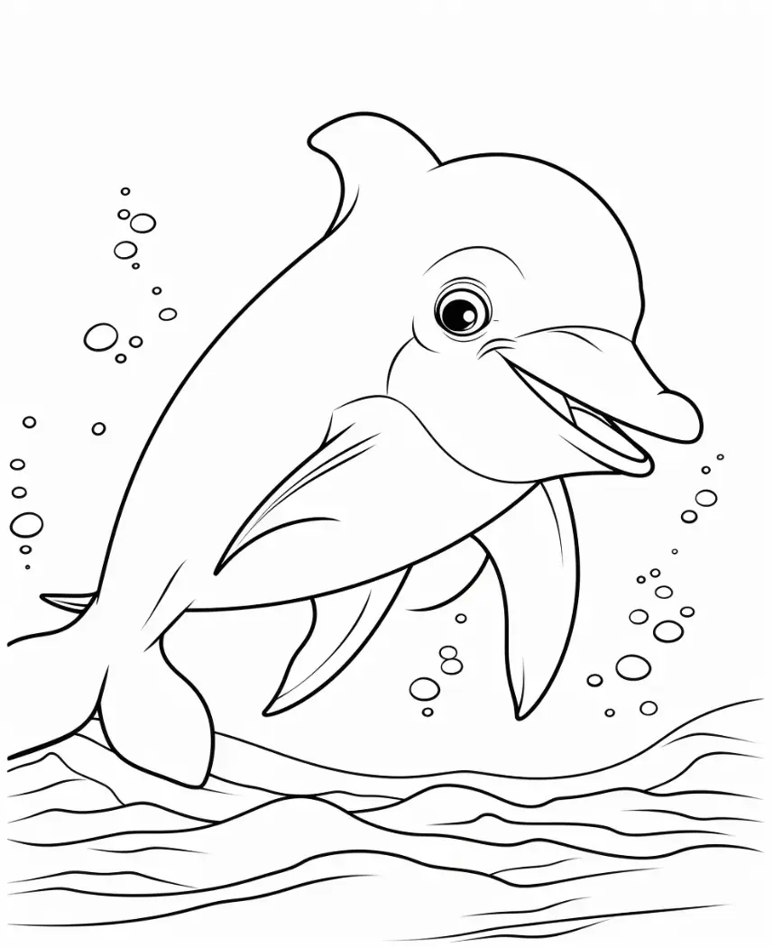 Free Dolphin Picture To Color In