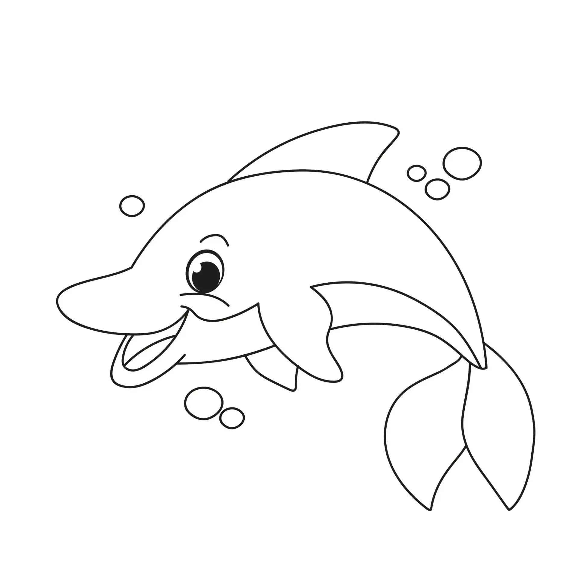 Free Dolphin Picture To Color In