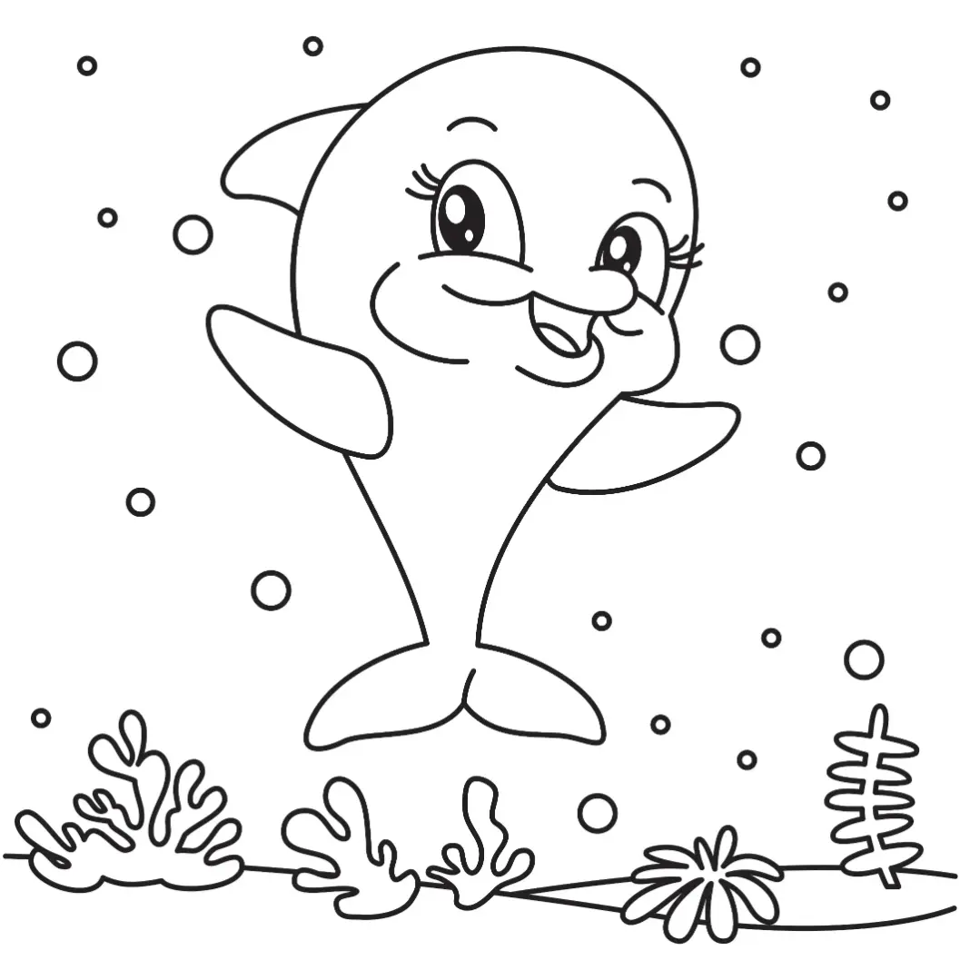 Free Dolphin Picture To Color In