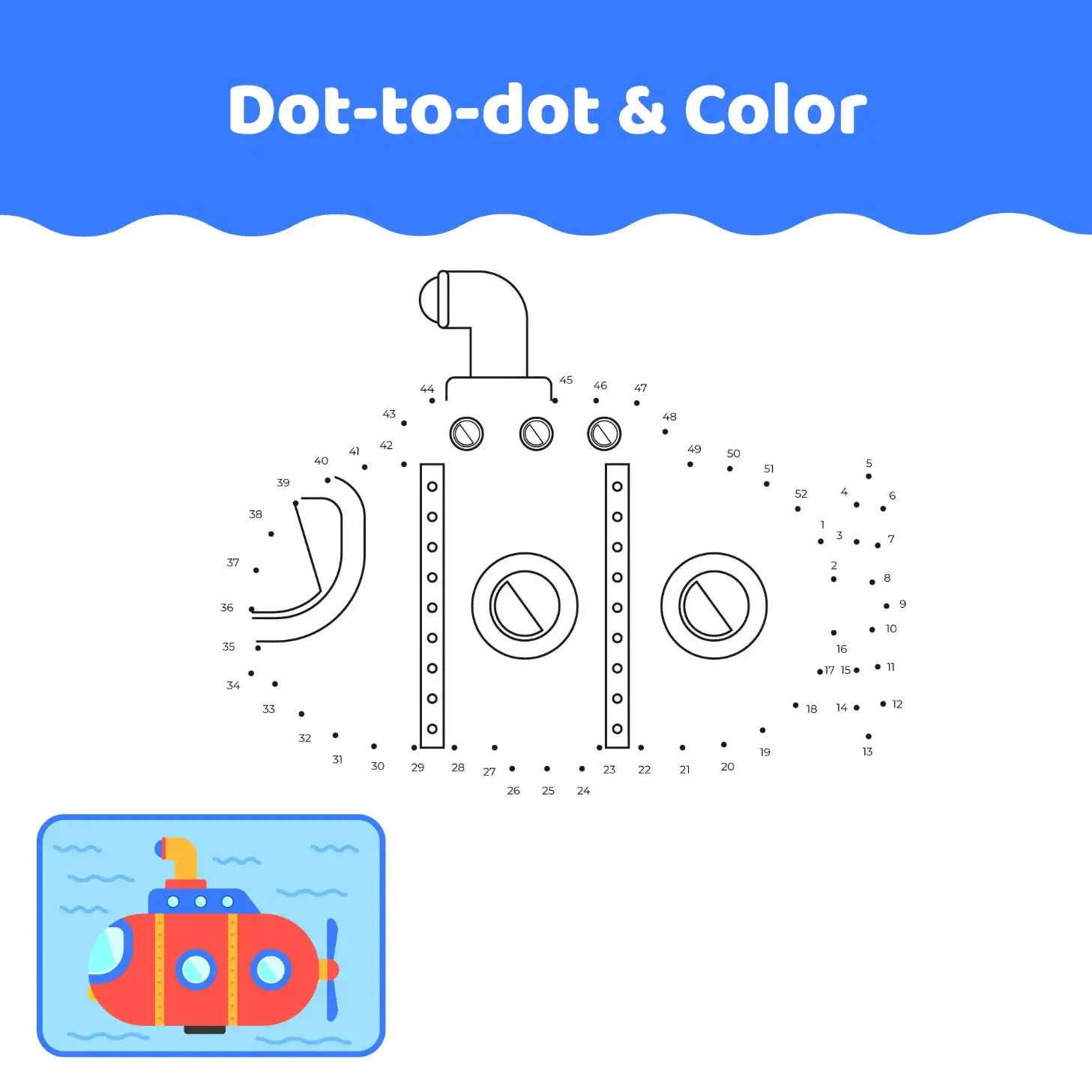 Free Dot To Dot Coloring Picture