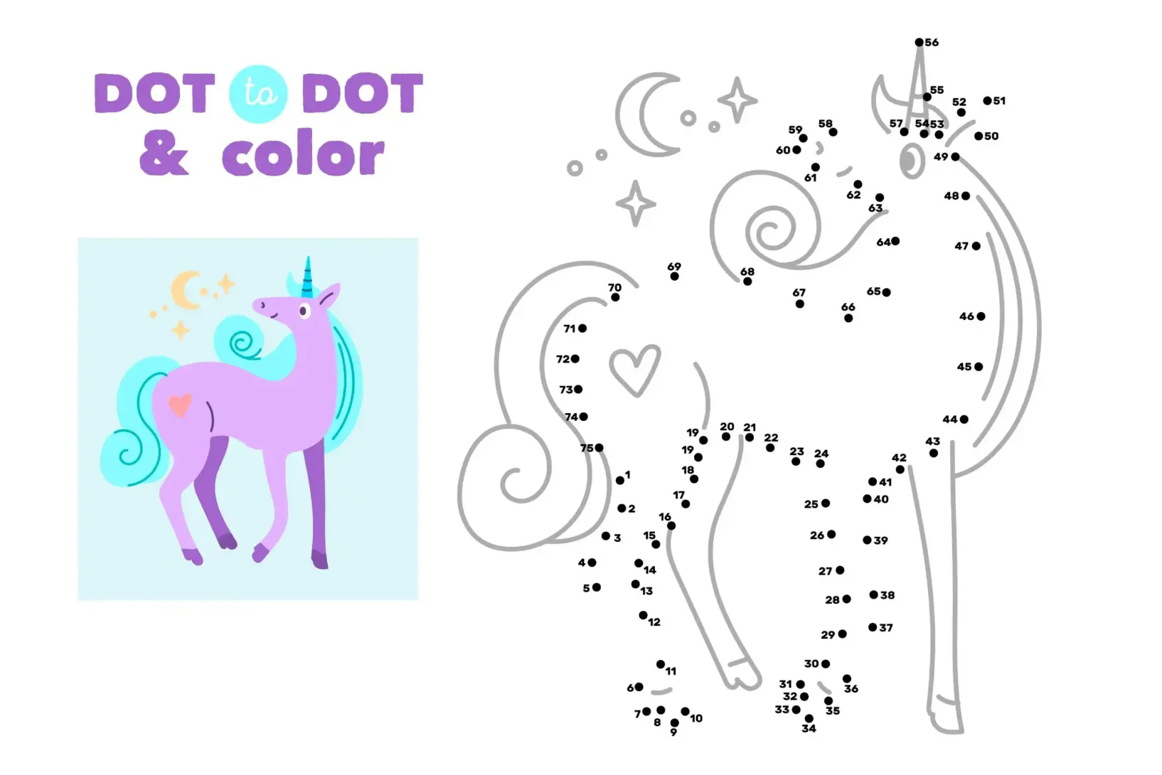 Free Dot To Dot Coloring Picture