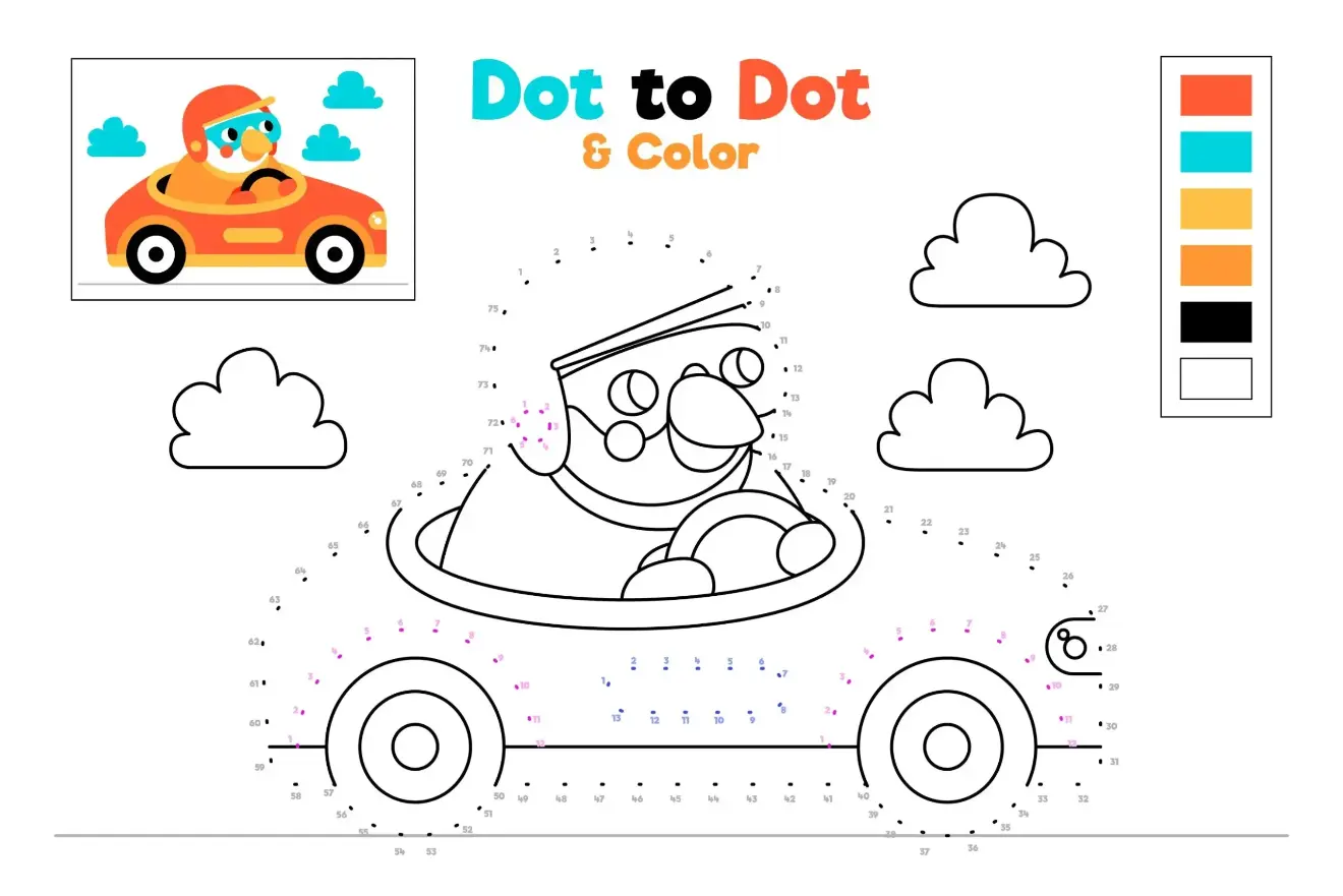 Free Dot To Dot Coloring Picture