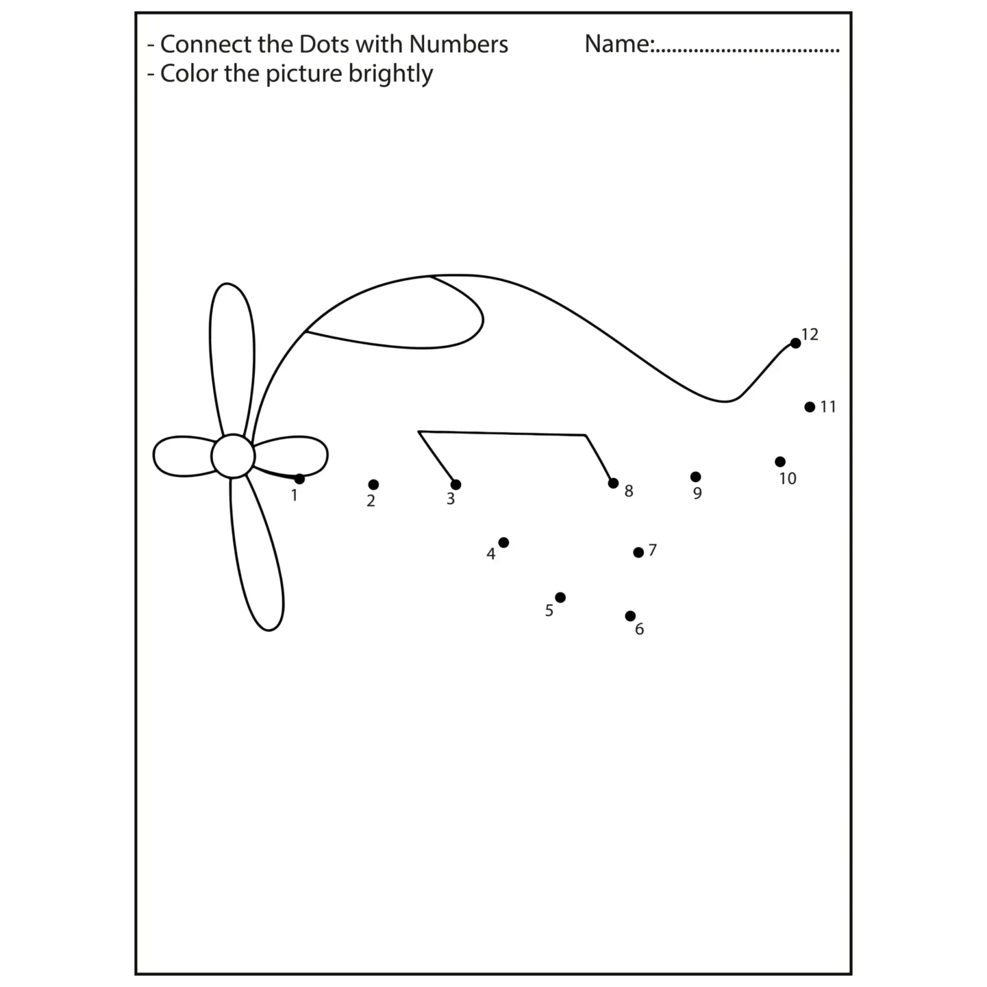 Free Dot To Dot Coloring Picture