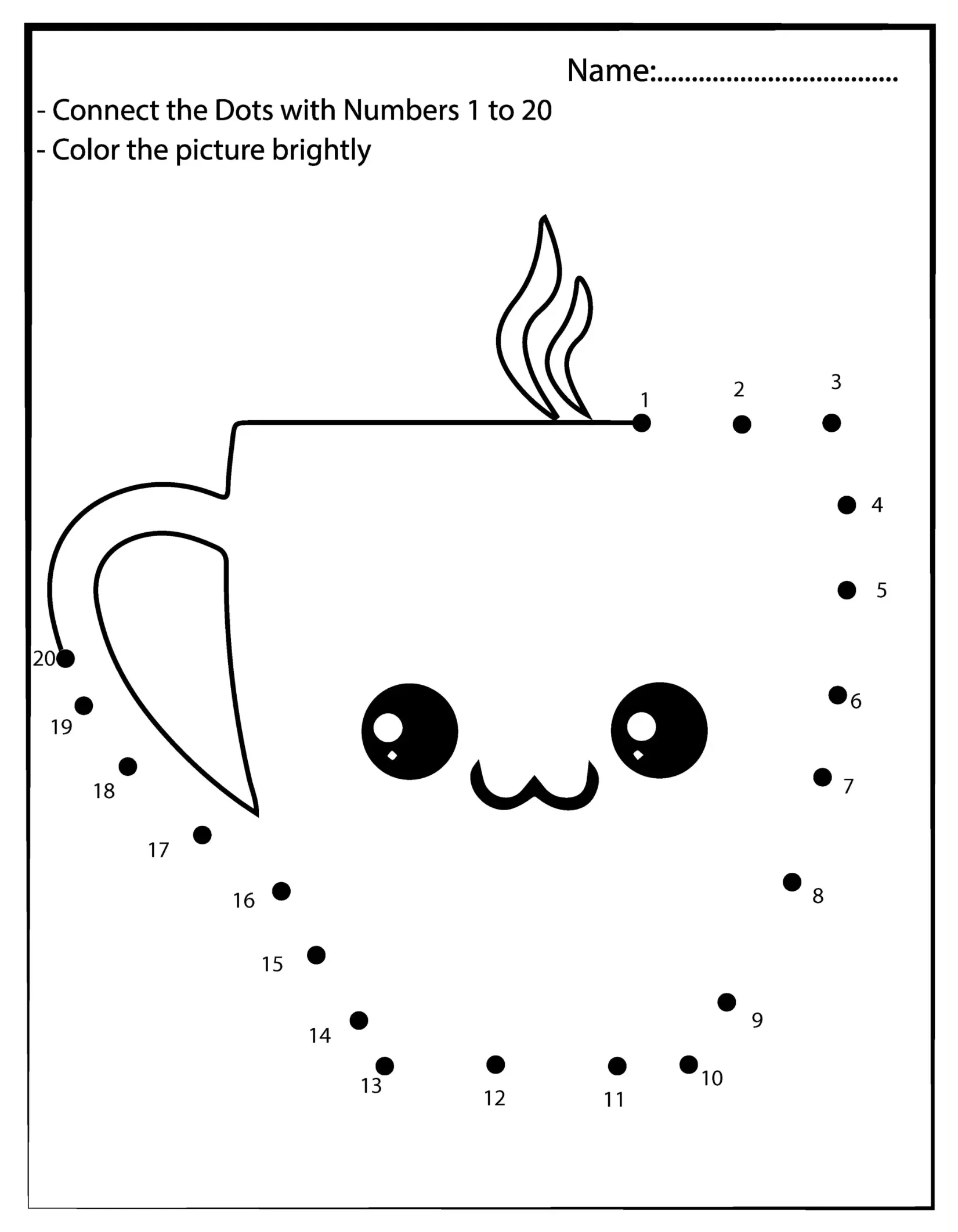 Free Dot To Dot Coloring Picture