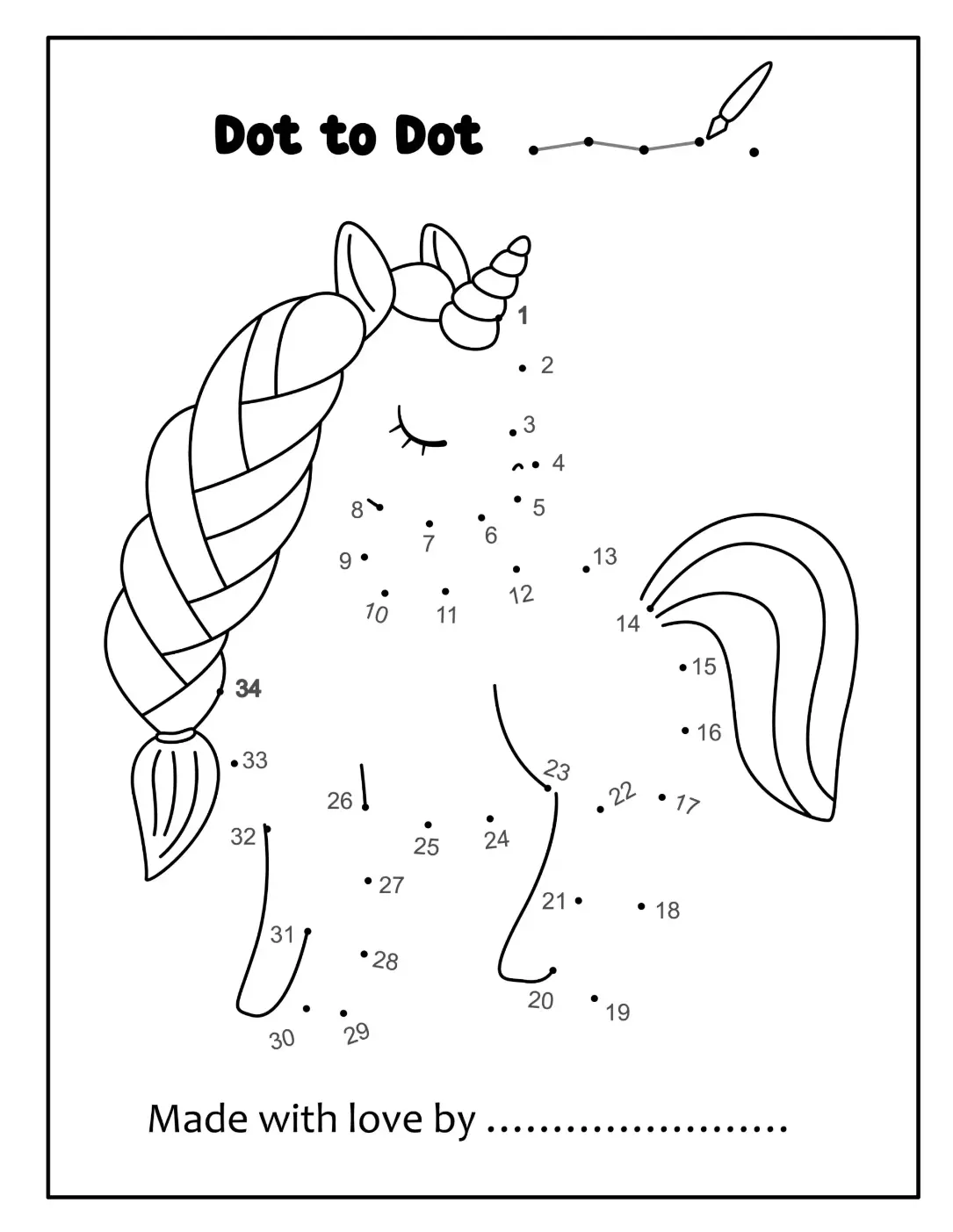 Free Dot To Dot Coloring Picture