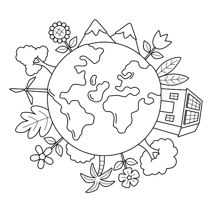 Free Ecology Picture To Color In