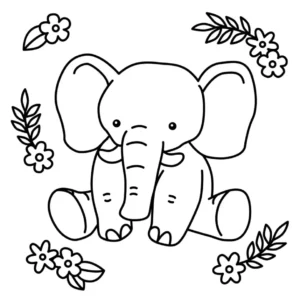 Free Elephant Picture To Color In