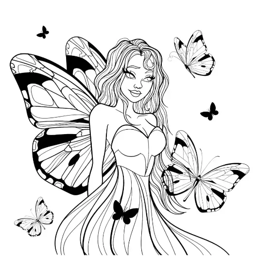 Free Fairy Picture To Color In