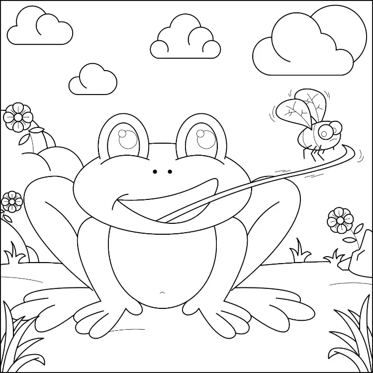 Free Frog Picture To Color In