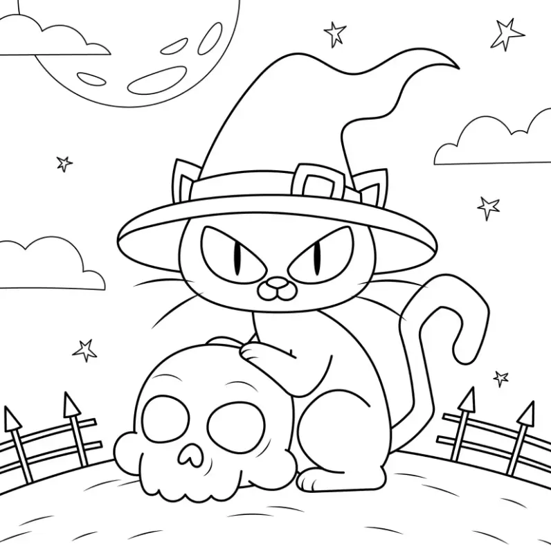 Free Halloween Picture To Color In