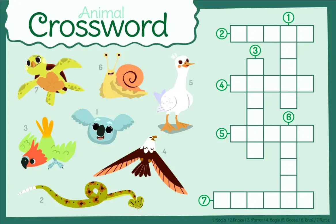 Free Crossword Puzzle game for kids