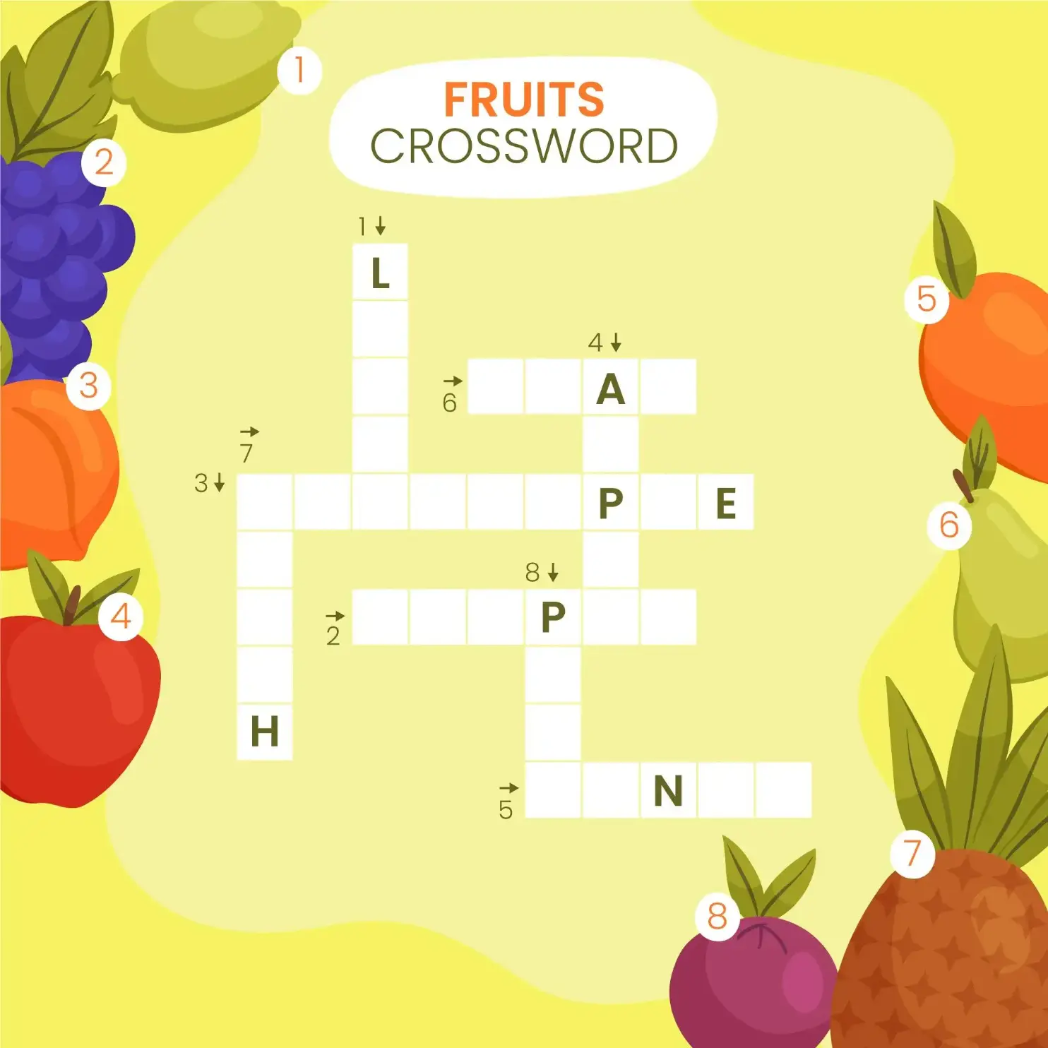 Free Crossword Puzzle game for kids