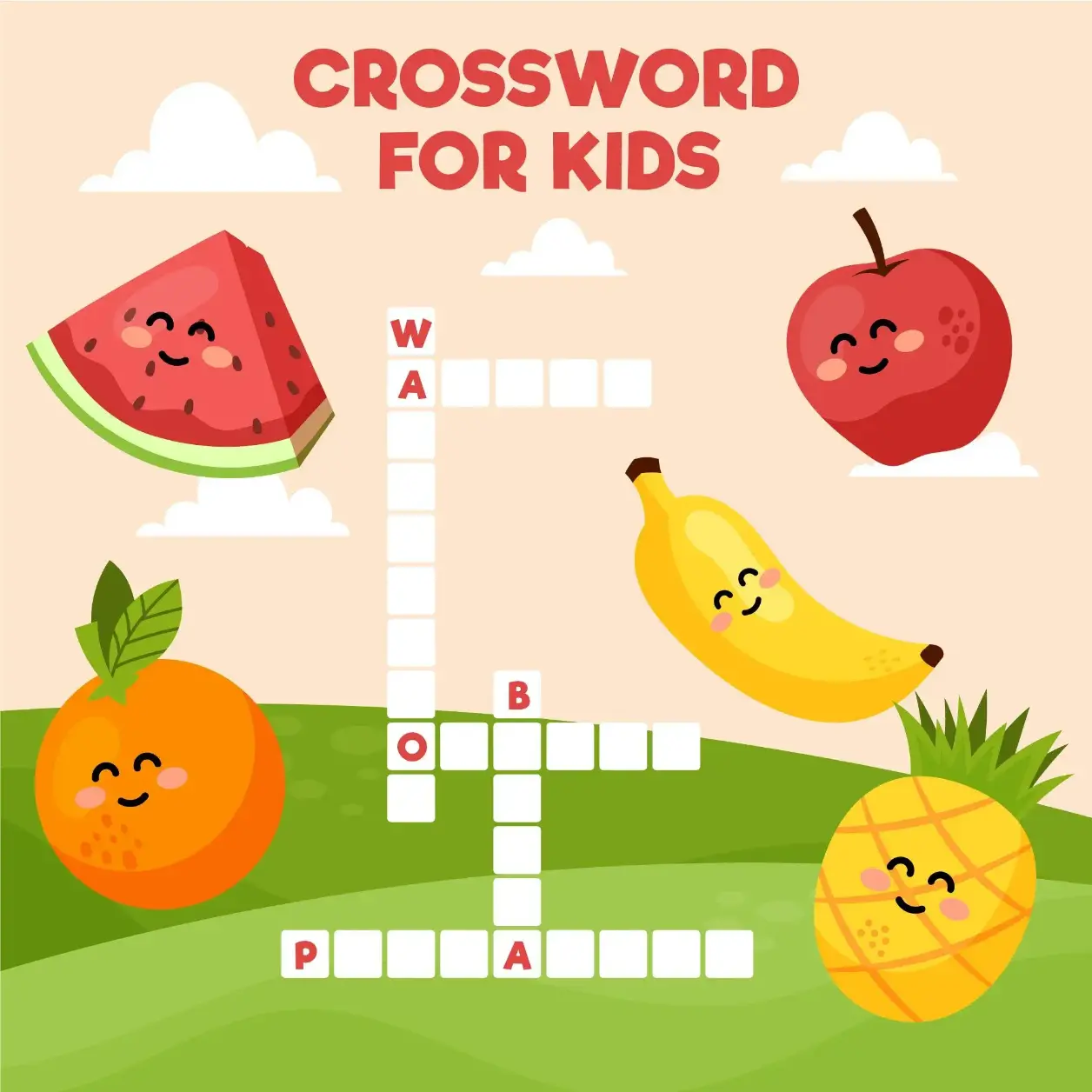 Free Crossword Puzzle game for kids