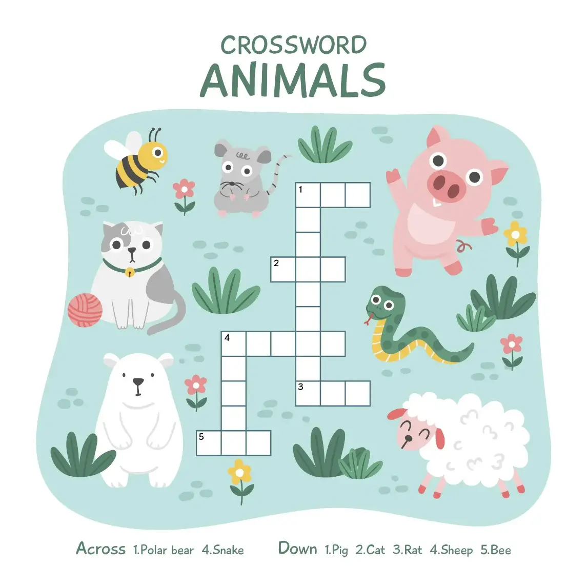 Free Crossword Puzzle game for kids