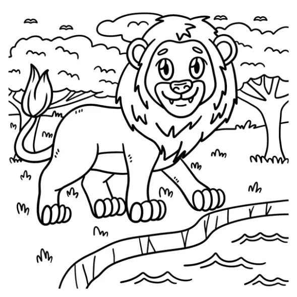 Free Lion Picture To Color In