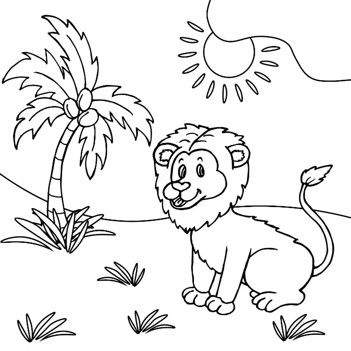 Free Lion Picture To Color In