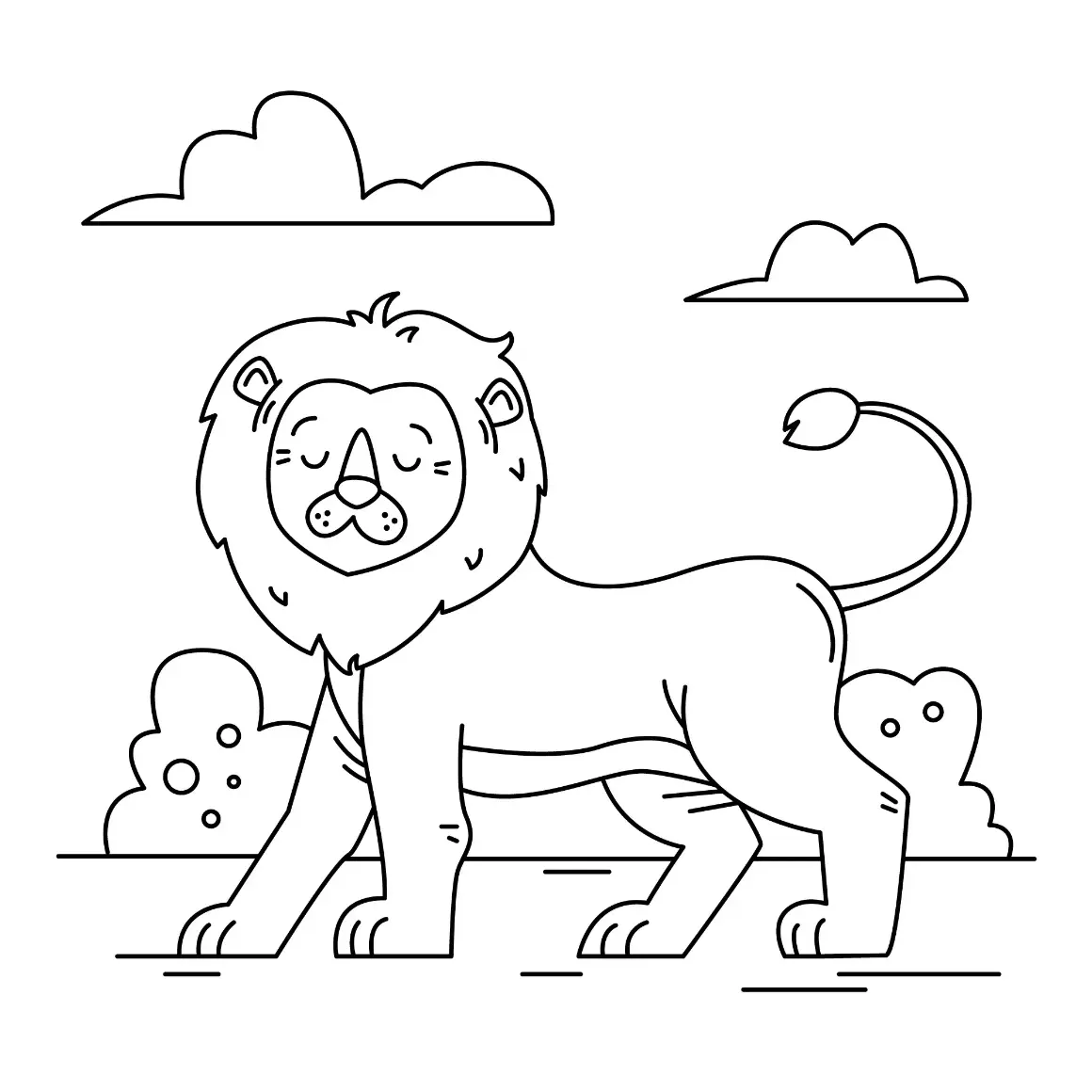 Free Lion Picture To Color In