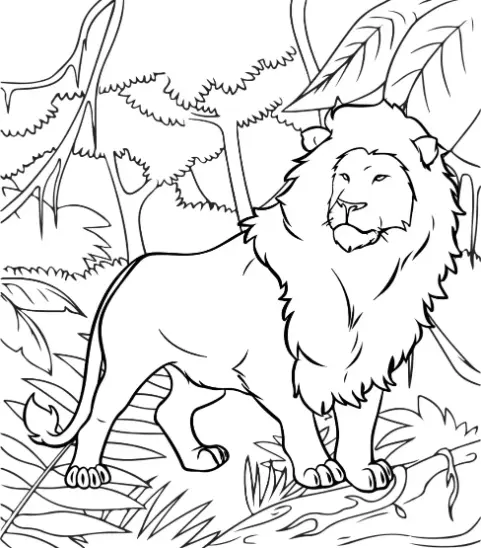 Free Lion Picture To Color In