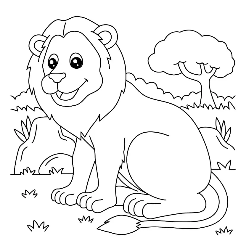 Free Lion Picture To Color In