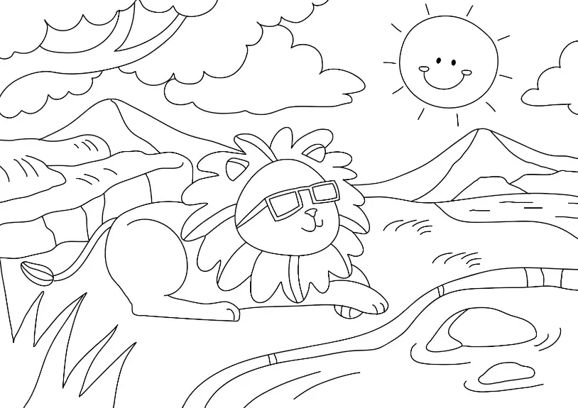 Free Lion Picture To Color In