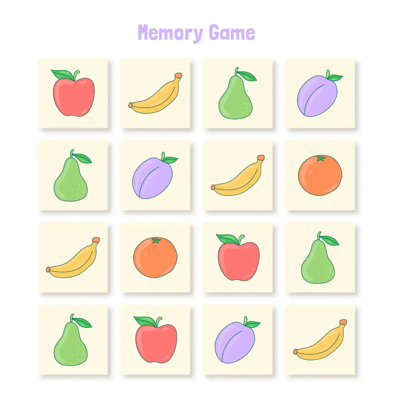 Free Memory Game For Kids