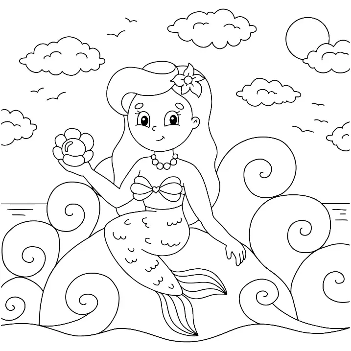 Free Mermaid Picture To Color In